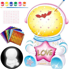 Craft Set Children's Astronaut Lamp Painting Set, DIY Lamp Painting Set, Girls and Boys, Creative Set for Children, LED Lamps, Painting Sets, Toy, Birthday Gift for Children Aged 5 6 7 8 9 10 11 Years