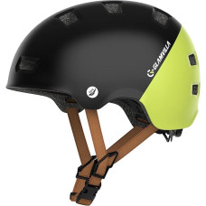 Dviratininko šalmas, dviratininko šalmas, itin lengvas miesto šalmas vaikams / moterims / vyrams, reguliuojamas viengungio apsauginis šalmas riedlentei, el. paspirtukui, BMX, tik 260 g/270/280 g (juodas su žalia spalva, M