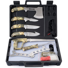 GVDV 14 Pieces Hunting Knife Construction Kit - Outdoor Camping Knife, Survival Bushcraft Knife, Fishing Knife for Men, Construction Kit, Battles Equipment Accessories