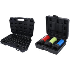 KS Tools 515.0065 1/2 colio šešiakampių smūginių galvučių rinkinys, 40 dalių ir 515.1070 1/2 colio aliuminio ratlankių smūginių galvučių rinkinys, tvirtas, 3 dalių