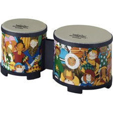 Remo RH-5600-00 Rhythm Club Bongo Drm. 5 colių ir 6 colių aukščio, 4,5 colio, renesansinės odos, tvirtai iš anksto sureguliuotos, skirtos vaikams nuo 3 metų