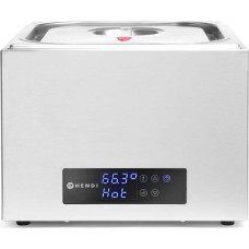 HENDI Sous-Vide prietaisas, Sous-Vide viryklė, su 4 dalių tarpine, vakuuminis maisto ruošimas vandens vonelėje, temperatūros diapazonas: nuo 35 °C iki 90 °C, GN 2/3, 13 l, 230 V, 400 W, 363 x 335 x (H) 290 mm, nerūdijantis plienas