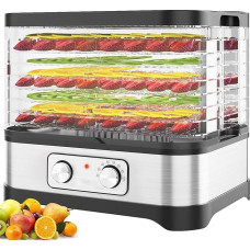 COOCHEER maisto dehidratorius 8 pakopų vaisių ir daržovių dehidratorius 400 W su 72 valandų laikmačiu ir reguliuojama temperatūra Mechaninis nustatymas Be BPA