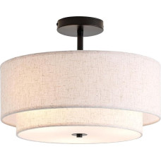 Lubų šviestuvas audinys smėlio spalvos apvalus 40 cm skersmuo - reguliuojamas E27 lubų šviestuvas Svetainės miegamasis Vaikų kambarys Prieškambario virtuvė - minkšta šviesa moderniems šviestuvams ant lubų