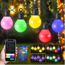 Outdoor LED String Lights 33M Waterproof with 50 Shatterproof Bulbs for Garden, Porch, Backyard