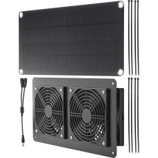 Solarventilator für Hühnerstall - 10W solarbetriebener Dachbodenventilator | Wasserdichtes -Solar-Lüfter-Abluftkabel für Hundehütten, Gewächshäuser, Schuppen, Wohnmobildächer