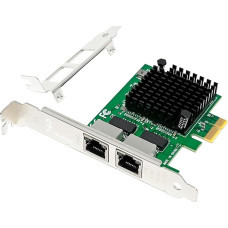 2 prievadų 2,5 Gbit PCIe tinklo kortelė, I226-V, Dviejų prievadų kompiuterio LAN kortelė, kelių gigabitų NIC, PCI Express serverio tinklo kortelė, 2,5G Ethernet adapteris