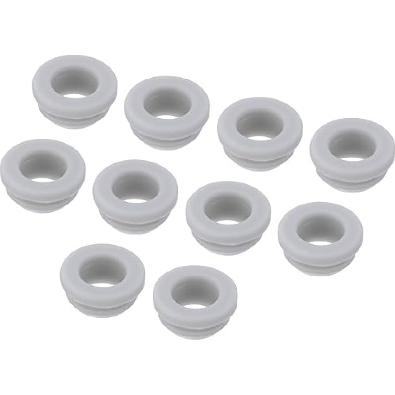 QUARKZMAN Pakuotė iš 20 guminių ausinių kištukų, skirtų tvirtinti 11,5 mm skersmens ID 8,5 mm siauro griovelio pločio 2 mm sandariklio nuo įbrėžimų, skirtų elektros dėžutėms, kabeliams, vamzdžiams, pilkos spalvos