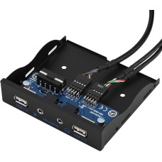 Wendry Black Floppy Front Panel, USB 2.0 HD Audio Floppy Front Panel, 3.5 Inch 9Pin to 2 USB.2.0 Interface for Mic Audio