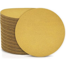 SPEEDWOX 100 Pcs 6 Inch Sanding Discs Dustless Hook and Loop Sandpaper for Random Orbital Sander Yellow Finishing Discs for Automotive Woodworking