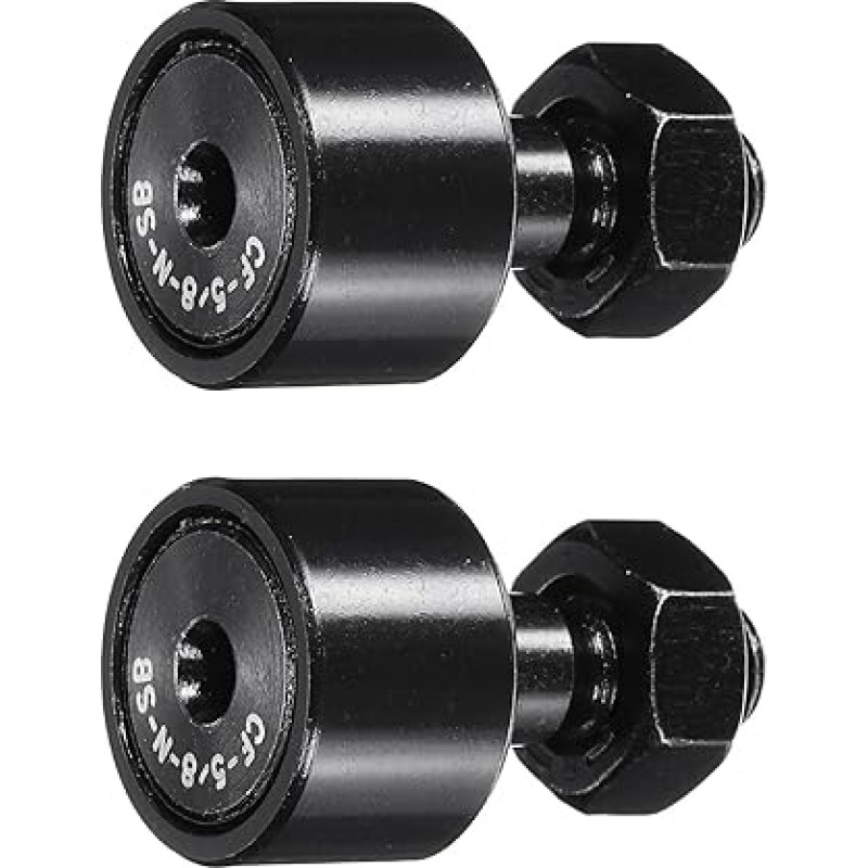 2 Stück CF-5/8-NSB CR10 Nockenfolgerschienenlager, Chromstahl-Rollenbolzenlager, 1,6 cm Rollendurchmesser, 1/4-28 UNF Bolzen-Typ, für Werkzeugmaschinenführung
