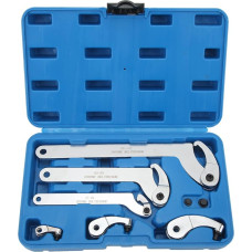 Verstellbarer Hakenschlüssel mit Pin - Einsätzen, C - Haken, 35-120 mm, 8 - teilig - Hochfester Chrom - Molybdän - Stahl, Ergonomischer Griff, Für Motorrad und Offroad - Einsat