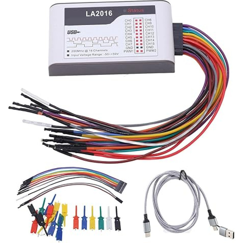 USB-Logikanalysator 16 kanalų 200 MS/s su gerai įformintų duomenų eksportu ARM FPGA MCU Debug Kompatibel