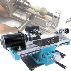 7000 U/min Mikro-Metalldrehmaschine, 400-W-Hochpräzisionsfräsmaschine, siebenstufige Geschwindigkeitsregelung, Doppellagerung, Arbeitslänge 13 cm und Durchmesser 5 cm, für die Bearbeitung von Präzis