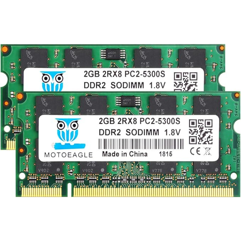 4GB (2x2GB) PC2 5300 SODIMM RAM DDR2 667MHz 2Rx8 2GB DDR2 5300s PC2 666MHz atmintis 200-Pin CL5 1.8V Nešiojamiesiems kompiuteriams iMac, Mac Mini, MacBook, MacBook Pro, Intel