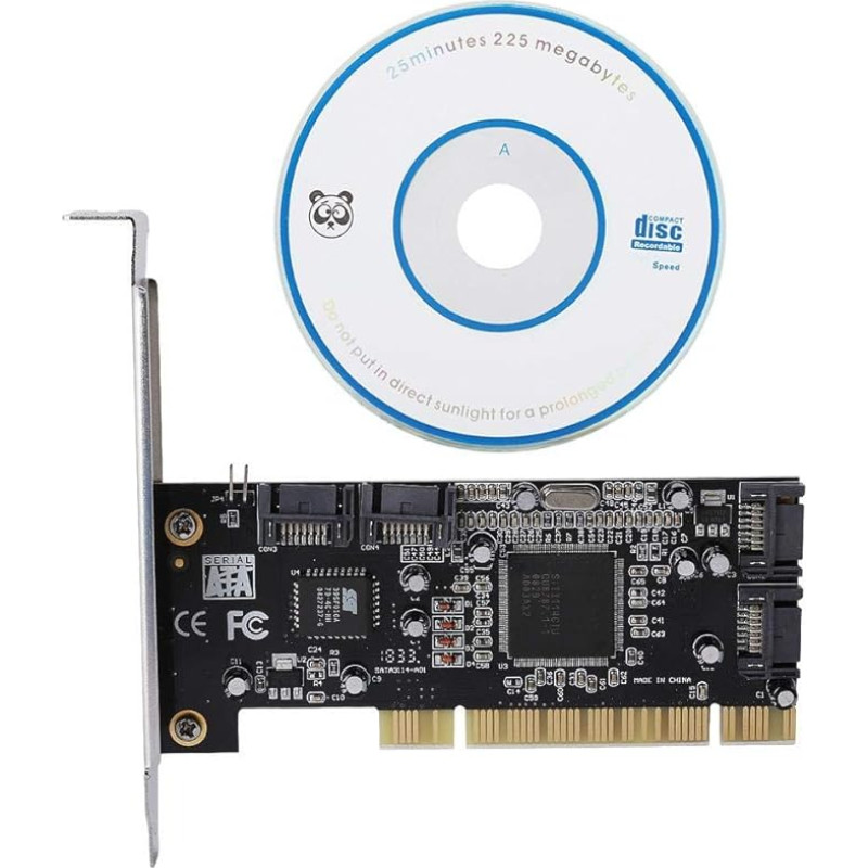 PCI valdiklio kortelė, PCI SATA 4 prievadų PCI ir 4 vidinių SATA prievadų 1,5 Gb/s Sil3114 mikroschemų rinkinio RAID valdiklio kortelė su SATA sąsaja, palaiko