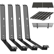 Solarmodulhalterung für Flachdach und Garten,2 rinkiniai Balkonkraftwerk Halterung,20° Neigungswinkel, Schwarz,HV-Stahl,Anti Rutsch,Einfache Montage,für Terrasse und Boden 100-110cm Befestigungsloch panels