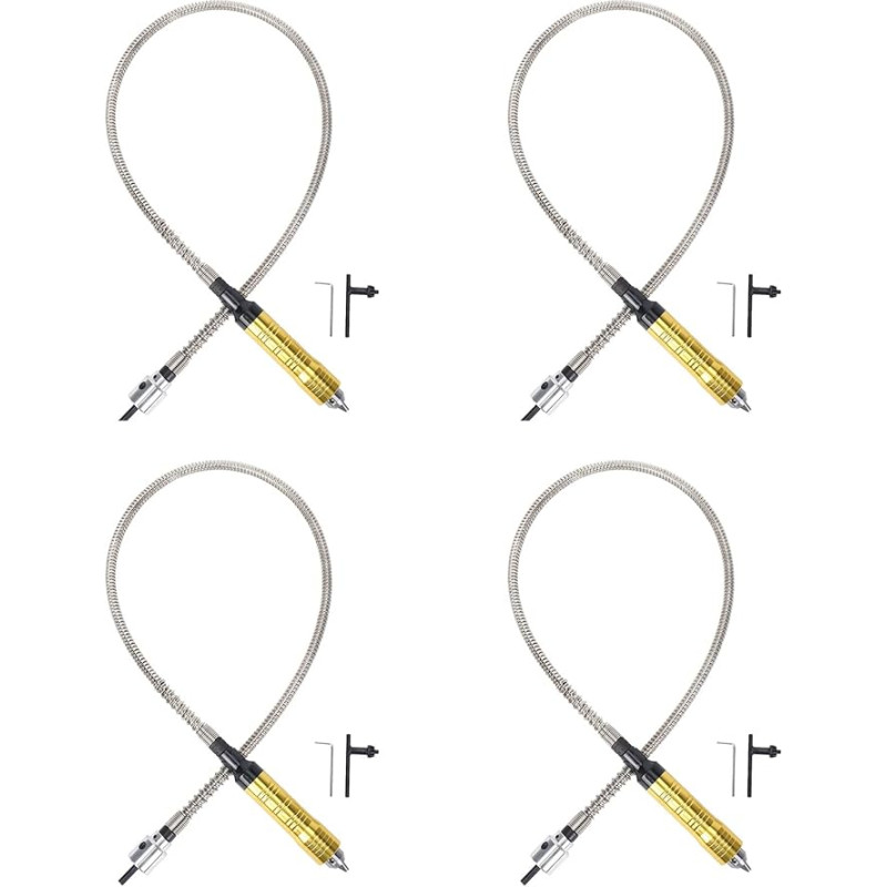 4X Drehschleifer Werkzeug Flexible Flex Welle Passt+ 0,3-6,5mm Handstück für Stil Bohrmaschine Drehwerkzeug Zubehör