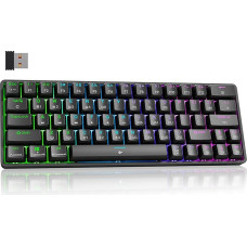 Dierya DK63 žaidimų klaviatūra, 60 % belaidė mechaninė klaviatūra su 