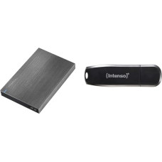 Intenso 6028660 Memory Board External Hard Drive 1TB (6.4 cm (2.5 Inch) 5400 rpm 8 MB Cache USB 3.0 Anthracite & Speed Line 32 GB Memory Stick USB 3.0 Black