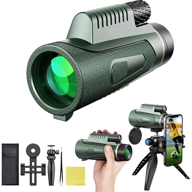 12 x 50 monokulinis teleskopas Monokuliniai žiūronai BAK4 prizmės daugkartinis padengtas trikojis Išmaniojo telefono laikiklis Vandeniui atsparūs žiūronai maži paukščių stebėjimui Žygiai Medžioklė Žaidimų stebėjimas