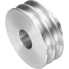 QUARKZMAN V-type pulley 19 mm bore 60 mm outer diameter double grooves aluminium alloy V-belt pulley for motor shaft drill 6 mm (1/4 inch) PU shaped belt