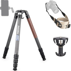 Anglies pluošto trikojis INNOREL ST344C Profesionalūs sunkiųjų fotoaparatų stovai su nemokamu 75 mm dubens adapteriu Max. Vamzdžio skersmuo 34 mm Max. Apkrova 35 kg Max. 160 cm aukštis, skirtas DSLR kelionėms be centrinės ašies