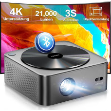 ULTIMEA Projector WiFi Bluetooth Auto Focus/Keystone, 700ANSI 21000 Lux, Overhead Projector 4K, Supports Full HD 1080P, Native, Home Theater, Portable Projector for iOS Android Phone/TV Stick/Switch