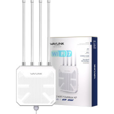 WAVLINK WiFi 7 Outdoor BE5100 Mesh Router, Repeater, Access Point, IP67 Waterproof, 15KV ESD, 4KV Lightning Protection, Active/Passive PoE, 8dBi Antennas, Long Range for Rural Areas & Businesses