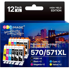 GPC Image Compatible Ink Cartridges Replacement for Canon PGI-570 XL CLI-571 XL