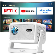Smart Mini Projector [Compatible with Netflix] Auto Focus / 6D Trapezoidal Correction 800ANSI WiFi6 Bluetooth Projector Small Full HD 1080P, VISSPL Supports 4K Video Projector, Mobile Phone Projector