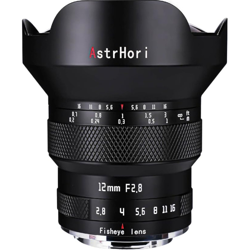 AstrHori 12 mm F2.8 pilno formato rankinis 