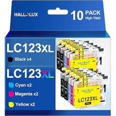 HALLOLUX LC123XL Cartridges LC123 Compatible with Brother LC123 XL Printer Cartridges LC-123 for Brother MFC-J4410DW MFC-J6920DW DCP-J4110DW MFC-J6720DW DCP-J552DW MFC-J6520DW MFC-J870DW (Pack of 10)