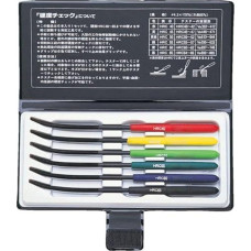 MA00600 Härteprüfer-Set, 6-teilig, zum Testen der Härte von HRC40 bis HRC65, inkl. farbcodierten Griffen für flache, gebogene und Innendurchmesserprüfung