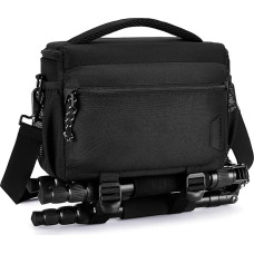 bagsmart SLR DSLR fotoaparato krepšys Vandeniui atsparus fotoaparato krepšys SLR fotoaparatui su lietaus dangčiu, mažas fotoaparato dėklas mažiems trikojams, juodas