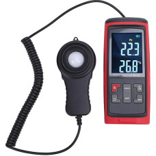 FTVOGUE Digitales Beleuchtungsstärkemessgerät, Hochpräziser Lichthelligkeitsdetektor mit um 270° Drehbarem Sensor, Bereich 0-200.000 Lx, für Zuhause, Büro, Schule
