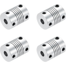 QUARKZMAN 4 Stück 6mm bis 6mm Aluminiumlegierung Wellenkupplung L24.5xD19 Flexibler Kupplungsstrahl für 3D-Drucker CNC-Maschine DIY-Encoder Motorenwelle, Silber