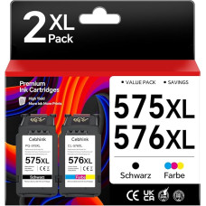PG-575 CL-576 XL Replacement for Canon Printer Cartridges 575 576 for Canon 575 Black 576 Colour Compatible with Pixma TS3750i TR4755i TS3550i TS3551i TR4750i TR4751i 575XL 576XL Multipack Cartridges