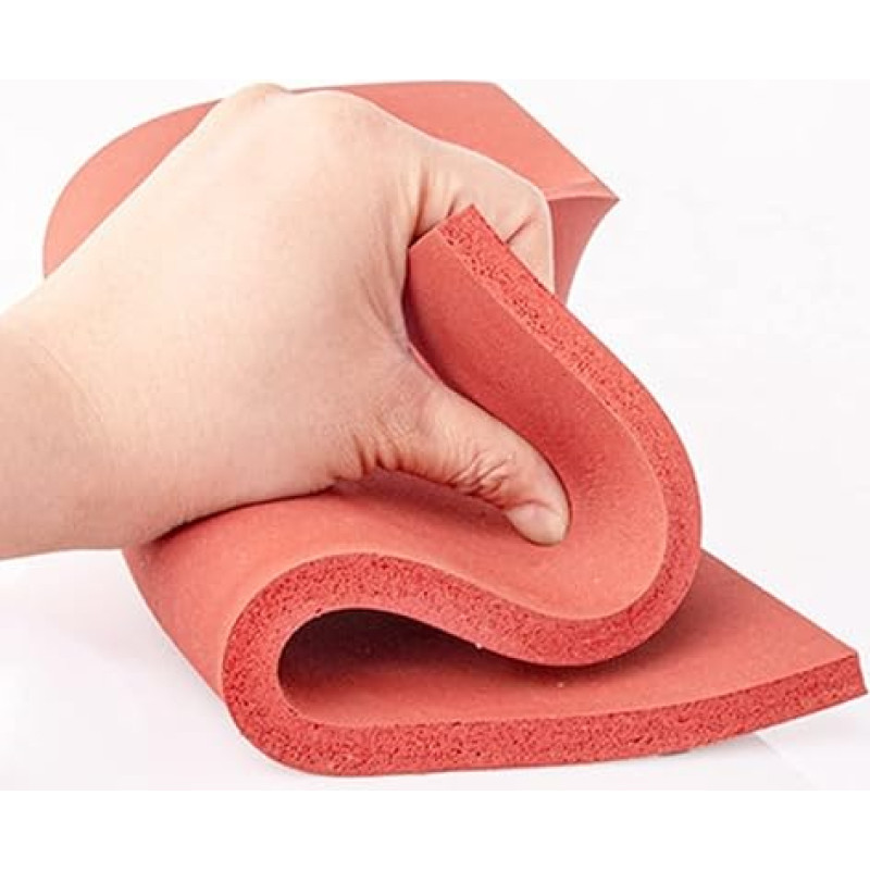 Rote Silikon-Schaum-Schaum. Hochtemperatur-Silikonschaum-Dichtungsstreifen in verschiedenen Größen(250 x 250 x 8 mm)