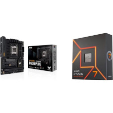 ASUS TUF Gaming B650-PLUS Motherboard Socket AMD AM5 (Ryzen 7000, ATX, PCIe 5.0, DDR5 Memory, 14 Power Stages, USB 3.2 Gen 2x2 Type-C, 2.5G Ethernet, Aura Sync)+ 7 7600X Processor 4.7 GHz 32 MB L3 Box