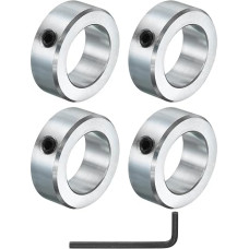 QUARKZMAN Set of 4 Screw Shaft Collars 1-1/8 Inch Bore Galvanised Steel Shaft Collar, 1-3/4 Inch Outer Diameter, 5/8 Inch Wide Axle Collar Clamp with Hex Key