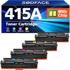 415A 415X toneris (su lustu) suderinamas su HP 415A juodu toneriu, skirtu HP Color LaserJet Pro MFP M479fdw M479dw M479fdw M479fdn M479fdn M454dn M479 M454dw 415a juodas 415a purpurinis W2030A W2031A W2032finfinA 4 pakuotės