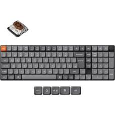 Keychron K17 Max Ultra Slim 96% DE-ISO Wireless Mechanical Keyboard | Bluetooth/2.4 GHz/Wired | QMK/VIA, RGB Lighting, Hot-Swappable Gateron Low Profile Brown Switch