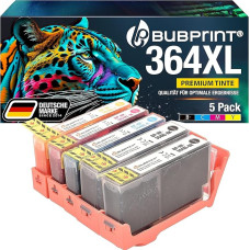 Bubprint 364XL 5 spausdintuvų kasetės, suderinamos su HP 364 XL HP 364XL PhotoSmart 5520 5510 5524 7510 7520 6510 6520 5515 B109a DeskJet 3520 3070A OfficeJet 4620 4622 rašalinių kasečių rinkinys, 1 vnt.