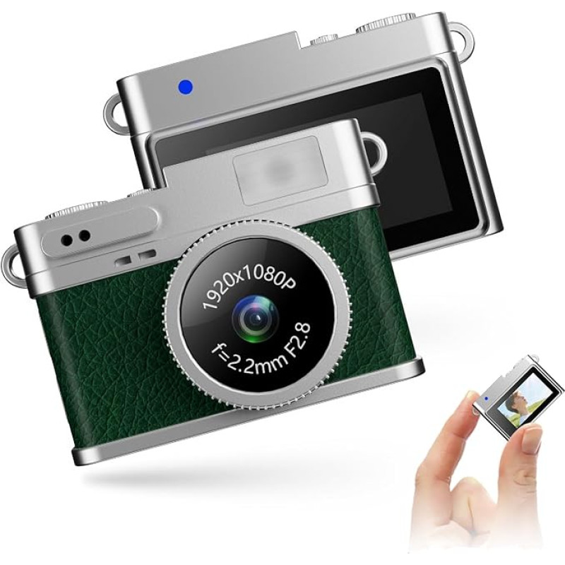 128 GB senovinis skaitmeninis fotoaparatas, 1080P FHD Vlogging fotoaparatas su 0,96 colio ekranu, nešiojamasis mikro vaizdo registratorius, skirtas studijoms, fotografavimui ir kelionėms