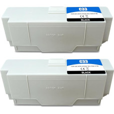 Compatible SJIC33P N SJIC33P SJIC33P(K) C33S020655 Ink Cartridges for EPN TMJ 7700 TMJ 7200 TM-J7700 TM-J7200 TMJ7700 TMJ7200 Printers (2 Black)