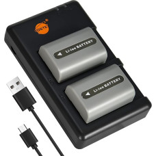 DSTE 2PCS NP-FP50 (1100mAh/7.4V) baterijos baterija suderinama su Sony NP-FP30, NP-FP60, NP-FP70, NP-FP71, DCR-30, DCR-DVD105, DCR-DVD202E, DCR-DVD203E, DCR-DVD205E, DCR-DVD305