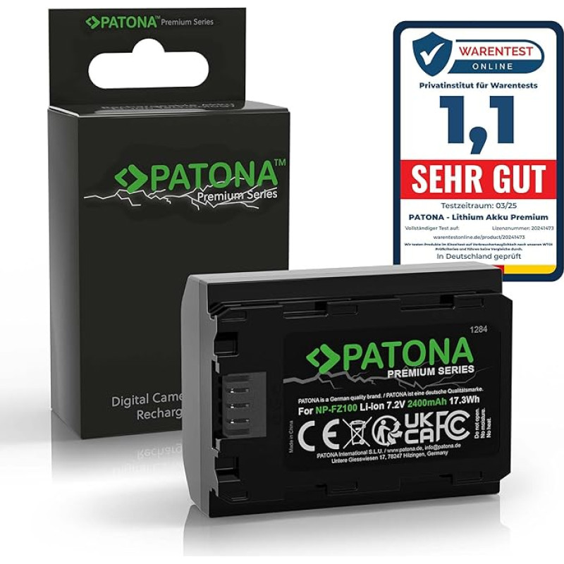 PATONA Premium baterija NP-FZ100 2400 mAh Suderinama su 