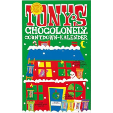 Tony's Chocolonely - Šokoladinis Kalėdų advento kalendorius - 24 dienos - 10 rūšių Tiny Tony's - Daug laukimo - Kalėdinės dovanos - Vegetariškas - Belgiškas Fairtrade šokoladas