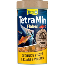 TetraMin Flakes, Flake-Shaped Fish Food for All Ornamental Fish, Balanced Blend for Healthy Fish and Clear Water, 250 ml Tin